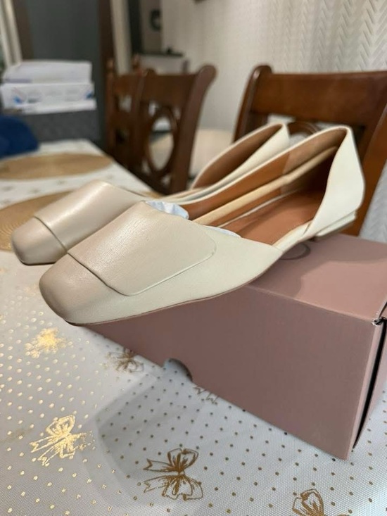 Franco Sarto Shoes - Franco Sarto Cream D'Orsay Loafers with Square Toe